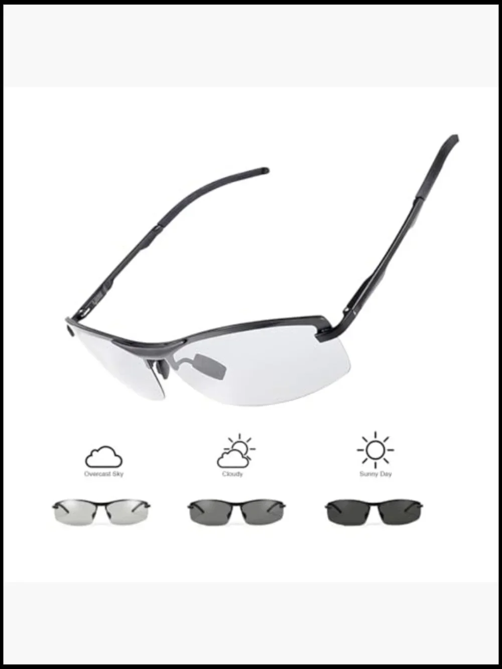 Photochromic Polarized Sunglasses for Men UV Protection Lightweight Driving